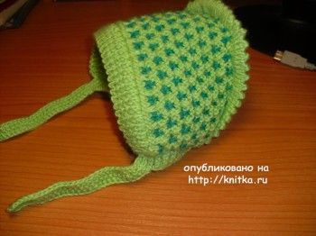 как связать чепчик спицами для начинающих с рюшами по шагово