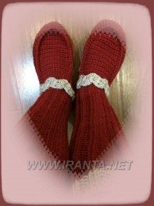как крючком связать домашние сапожки