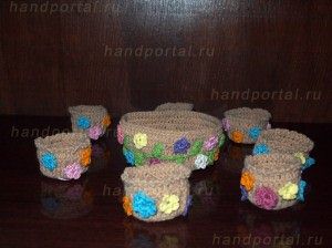 как связать крючком подставку для яиц
